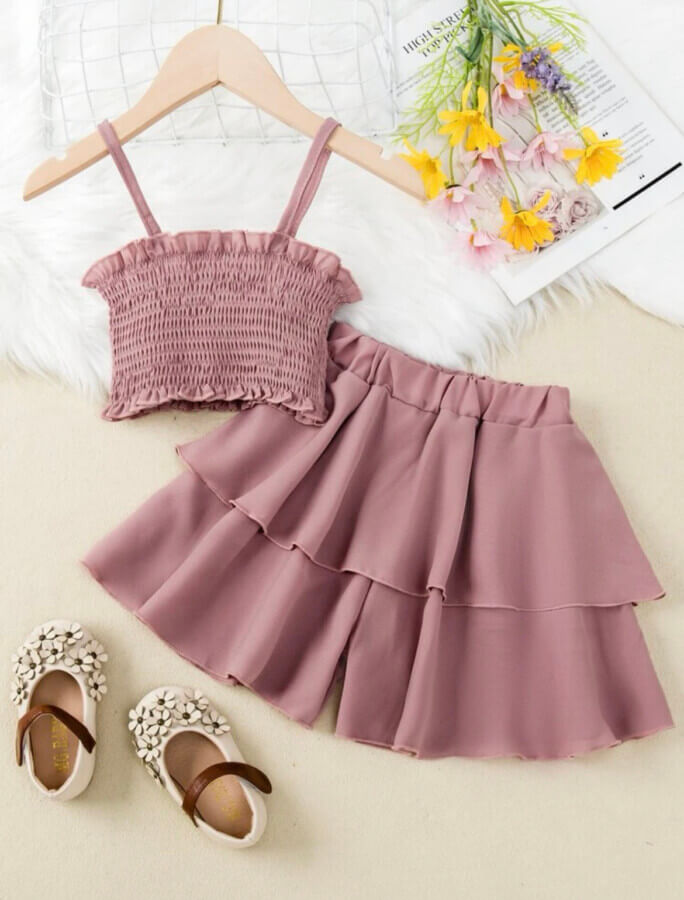Σετάκι σάπιο μήλο με ζιπ κιλότ και crop top σφυγγοφωλιά