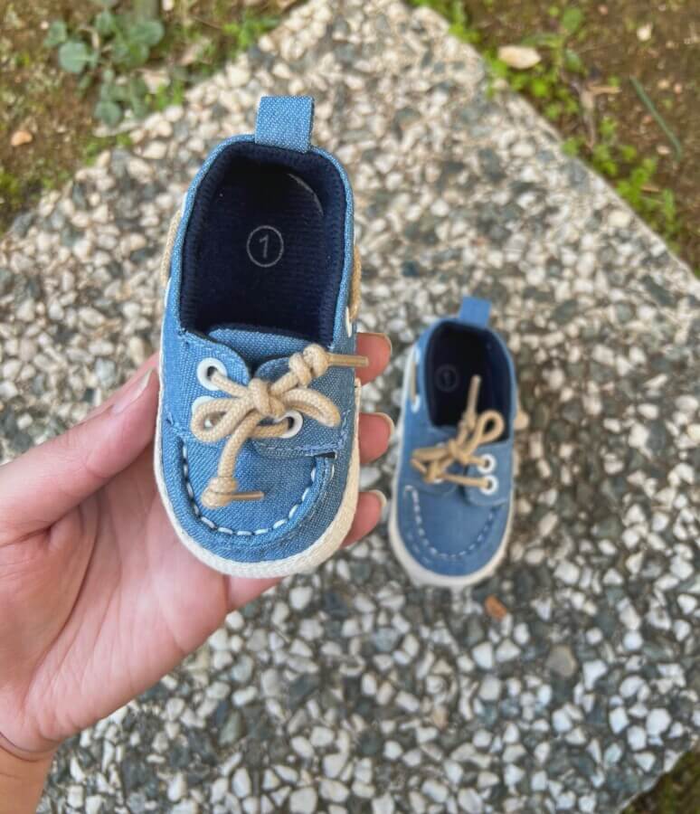 Αγορίστικα denim μοκασίνια με μπεζ λεπτομέρειες