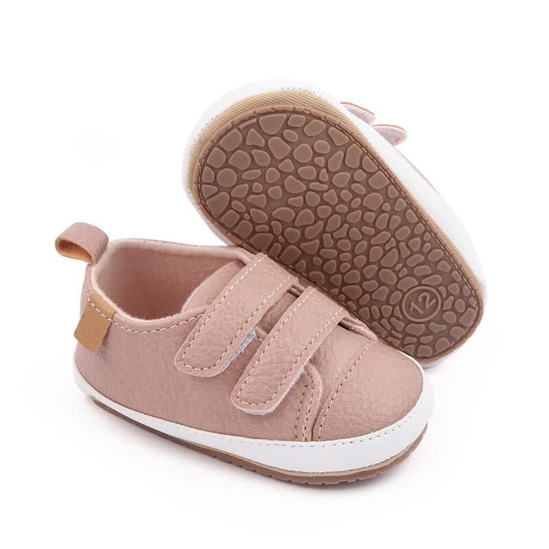 Dusty pink βρεφικά sneakers με σόλα από καουτσούκ