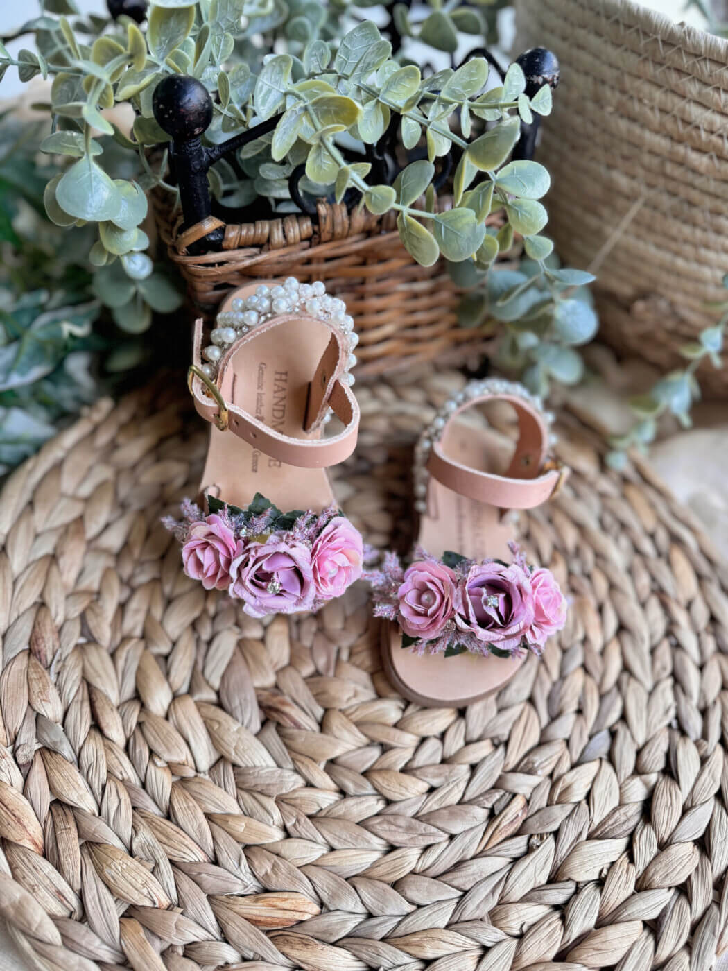 Layla παιδικά χειροποίητα floral σανδάλια
