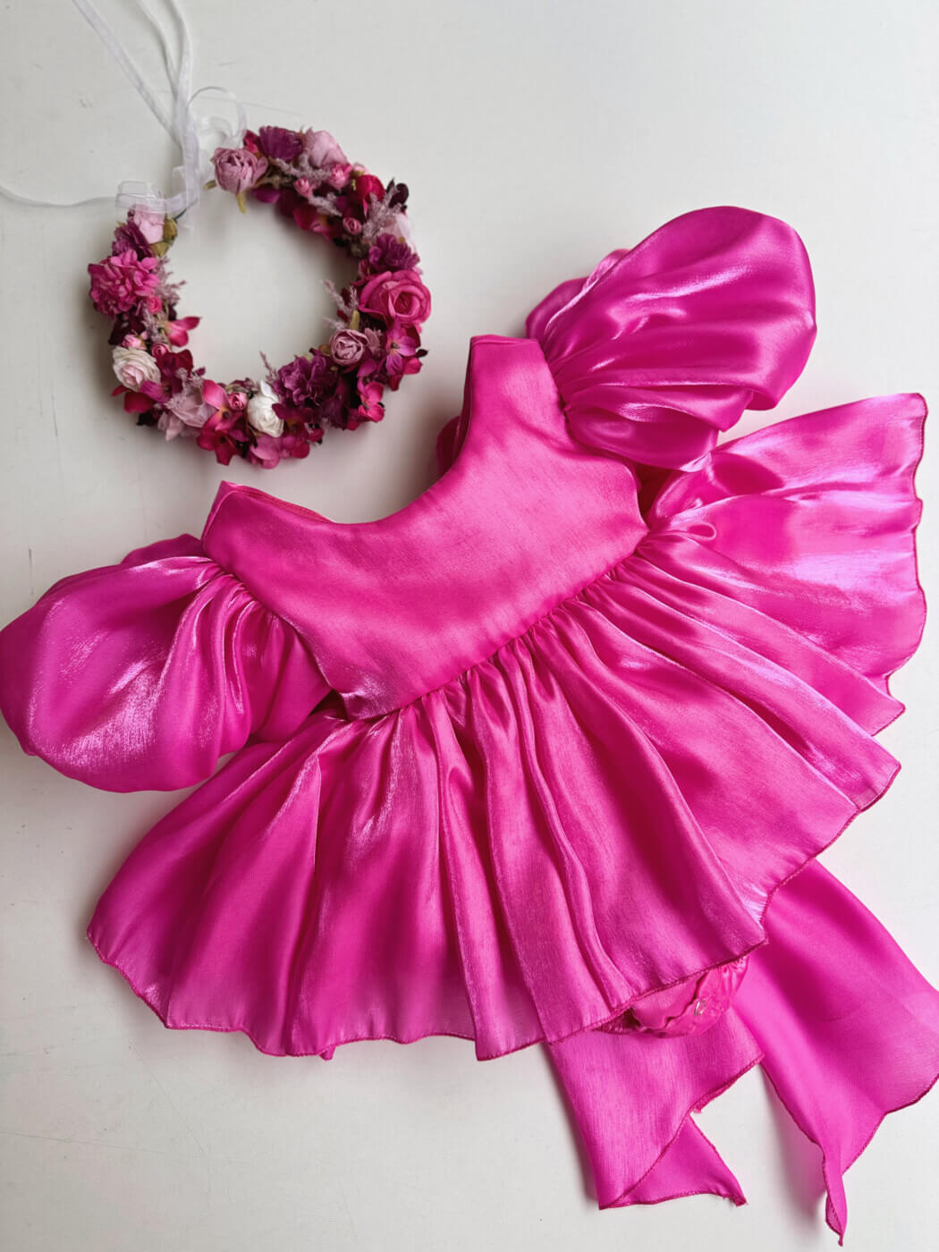 “Lolli Belle” fuchsia φορεματάκι με φουσκωτά μανίκια
